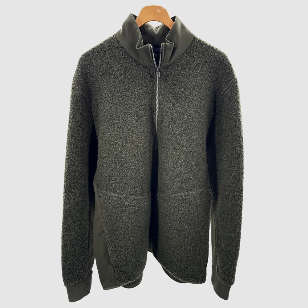 lululemon Tundra Trek 1/2 Zip Men's XL Wool Blend Sherpa Fleece Dark Olive